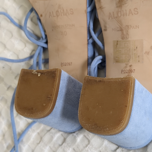 Alohas Paloma Suede Sandals Gladiator Sz 10 US 40 EU Cornflower Blue - Picture 10 of 11